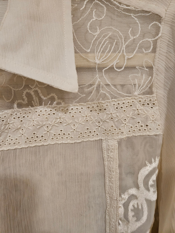 IVORY LACE SHEER TOP $129