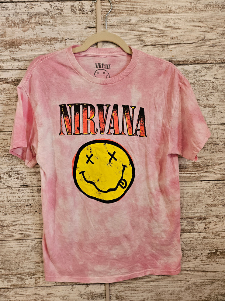 PINK NIRVANA T SHIRT