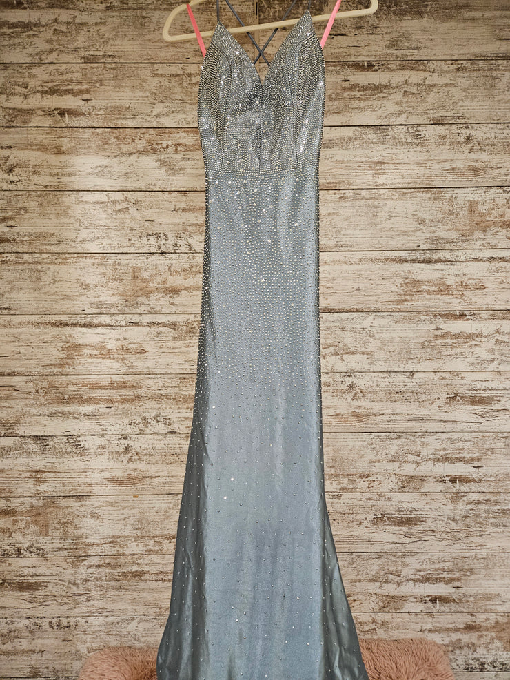 BLUE SPARKLY LONG EVENING GOWN