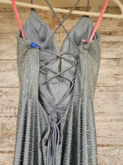 BLUE SPARKLY LONG EVENING GOWN