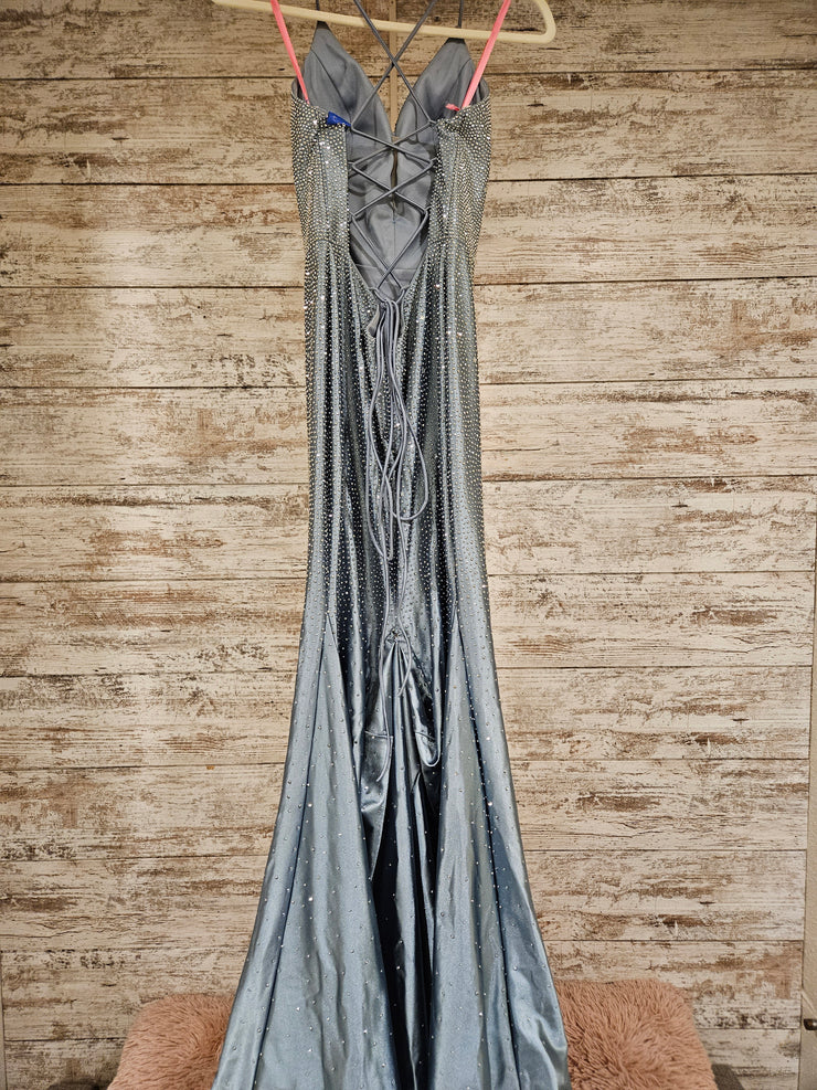 BLUE SPARKLY LONG EVENING GOWN