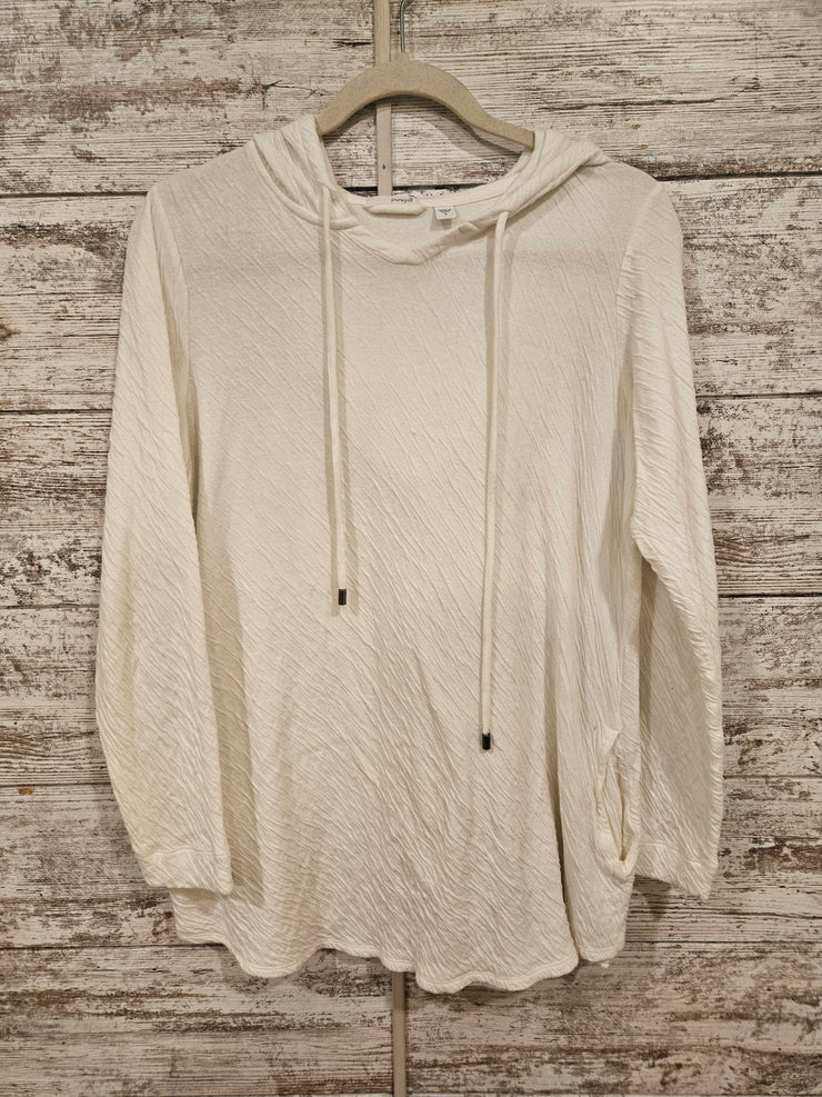 WHITE 100% COTTON HOODIE $99