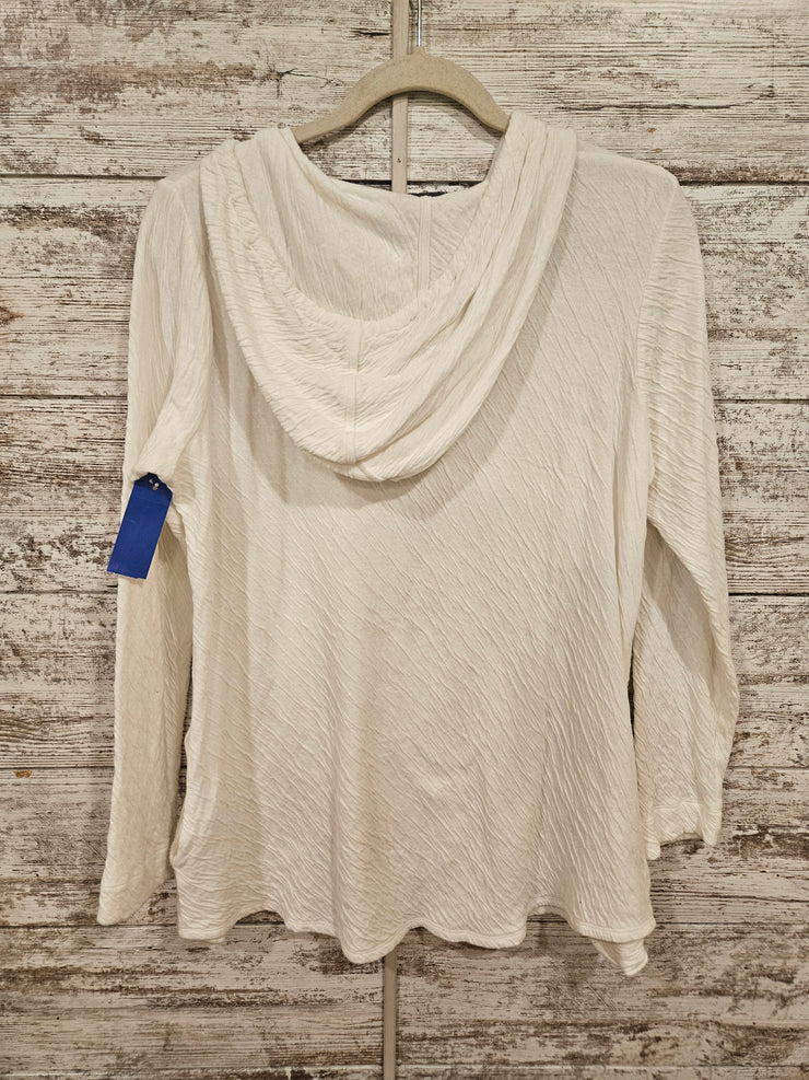 WHITE 100% COTTON HOODIE $99