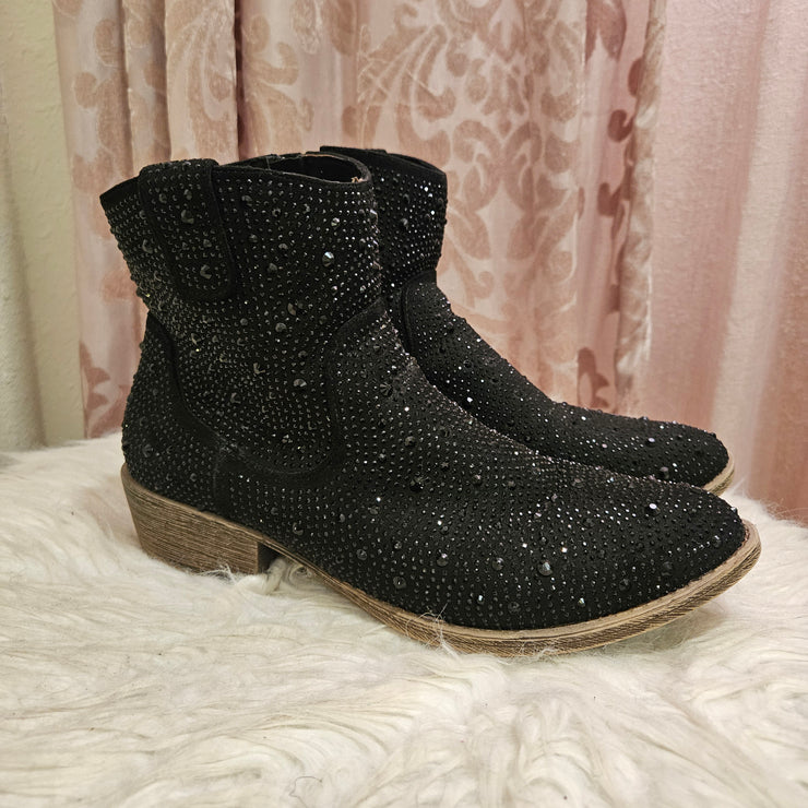 BLACK SPARKLY BOOTS $99