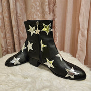 BLACK W/STARS BOOTS-NEW $100