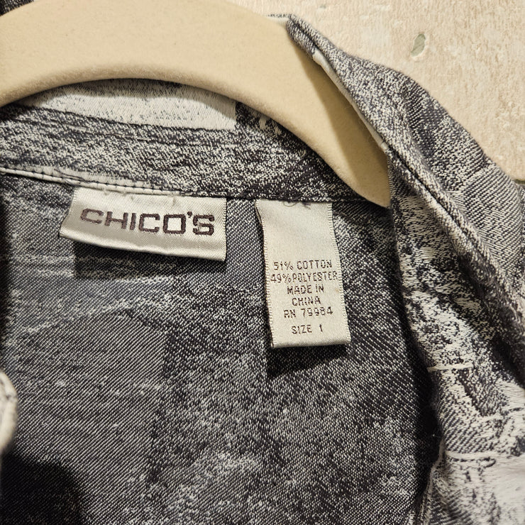 GRAY/WHITE ZIP UP JACKET $159