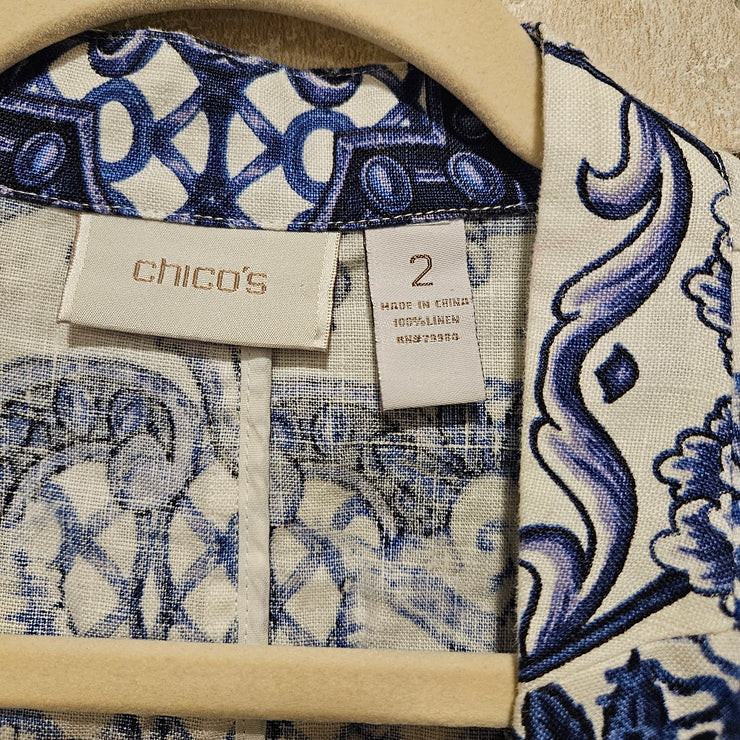 BLUE/WHITE 100% LINEN JKT $149
