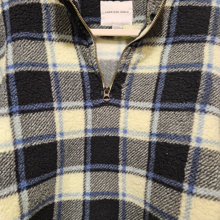 BLUE/GREEN FLEECE CROP TOP $48