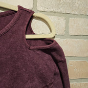 PURPLE COLD SHOULDER TOP $58