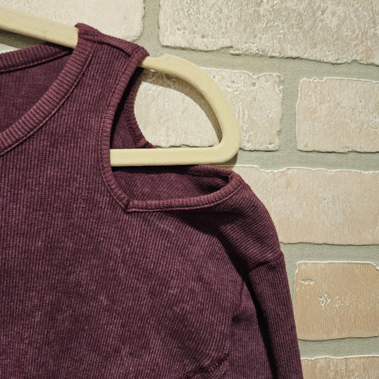 PURPLE COLD SHOULDER TOP $58
