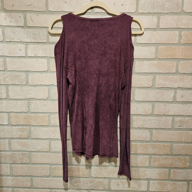 PURPLE COLD SHOULDER TOP $58