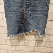 BLUE DENIM OVERALL SKIRT $148