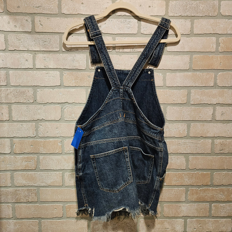 BLUE DENIM OVERALL SKIRT $148