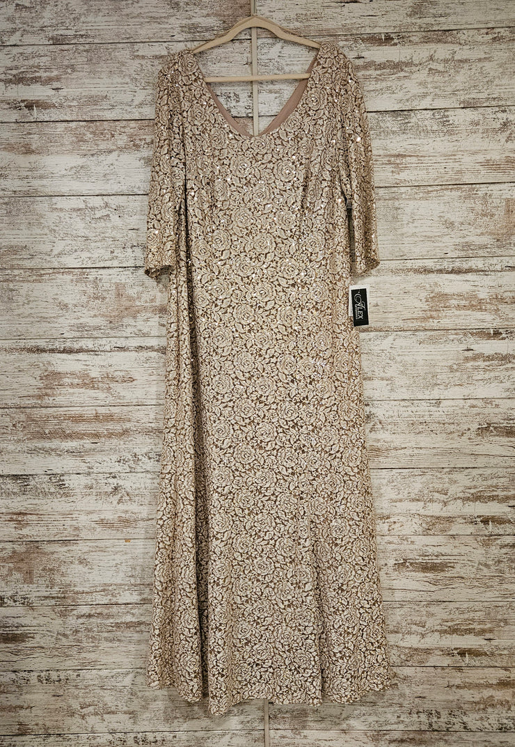 TAN/GOLD LONG DRESS (NEW)