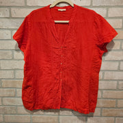 RED 100% IRISH LINEN TOP $198