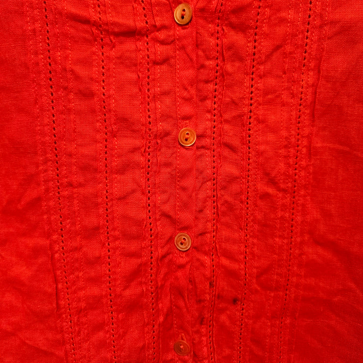 RED 100% IRISH LINEN TOP $198