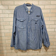 BLUE DENIM LONG SLEEVE SHIR$79