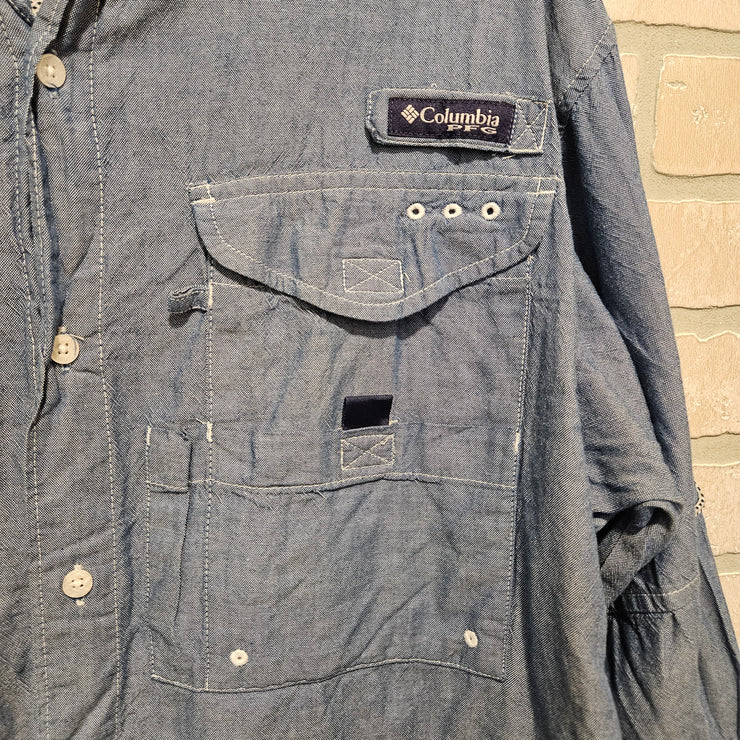 BLUE DENIM LONG SLEEVE SHIR$79