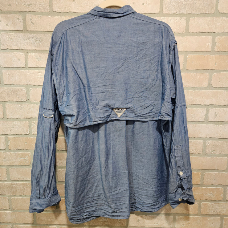 BLUE DENIM LONG SLEEVE SHIR$79