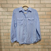 BLUE LONG SLEEVE BLOUSE $89