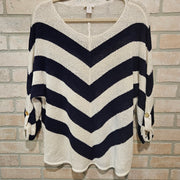 NAVY/WHITE SWEATER $109