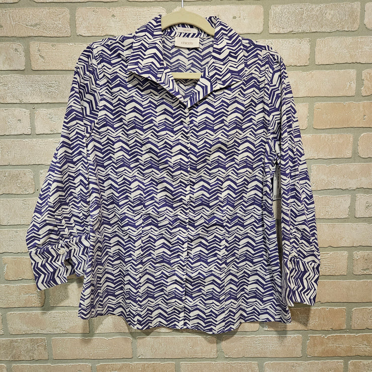 PURPLE/WHITE BLOUSE $89