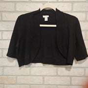 BLACK OPEN SHRUG $69