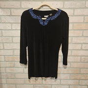 BLACK/NAVY LONG SLEEVE TOP $69