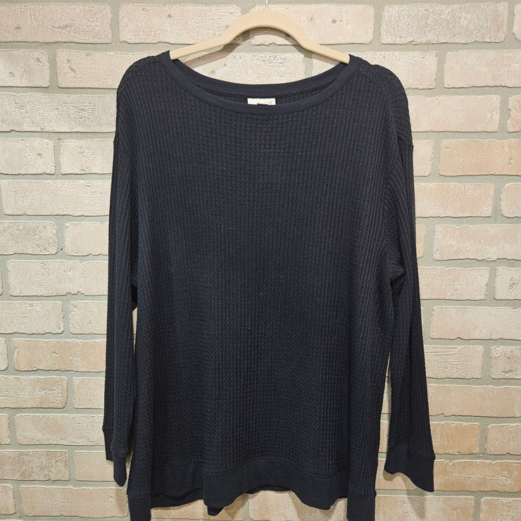 NAVY LONG SLEEVE TOP $89