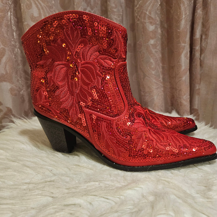 RED SPARKLY BOOTS (NEW) $165