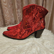 RED SPARKLY BOOTS (NEW) $165