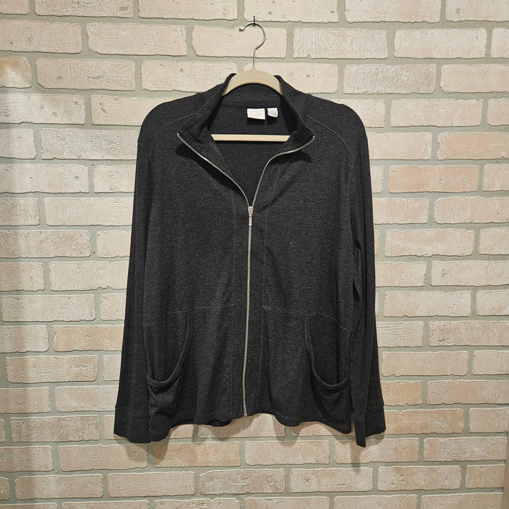 GRAY ZIP UP JACKET $129