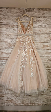 WHITE/TAN PRINCESS GOWN