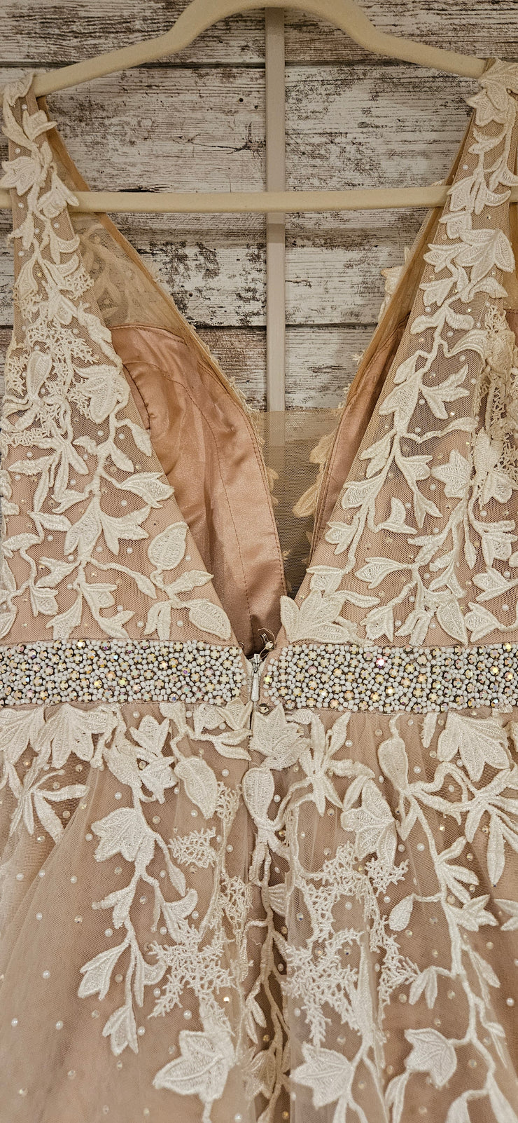 WHITE/TAN PRINCESS GOWN