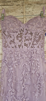 LAVENDER FLORAL LONG DRESS