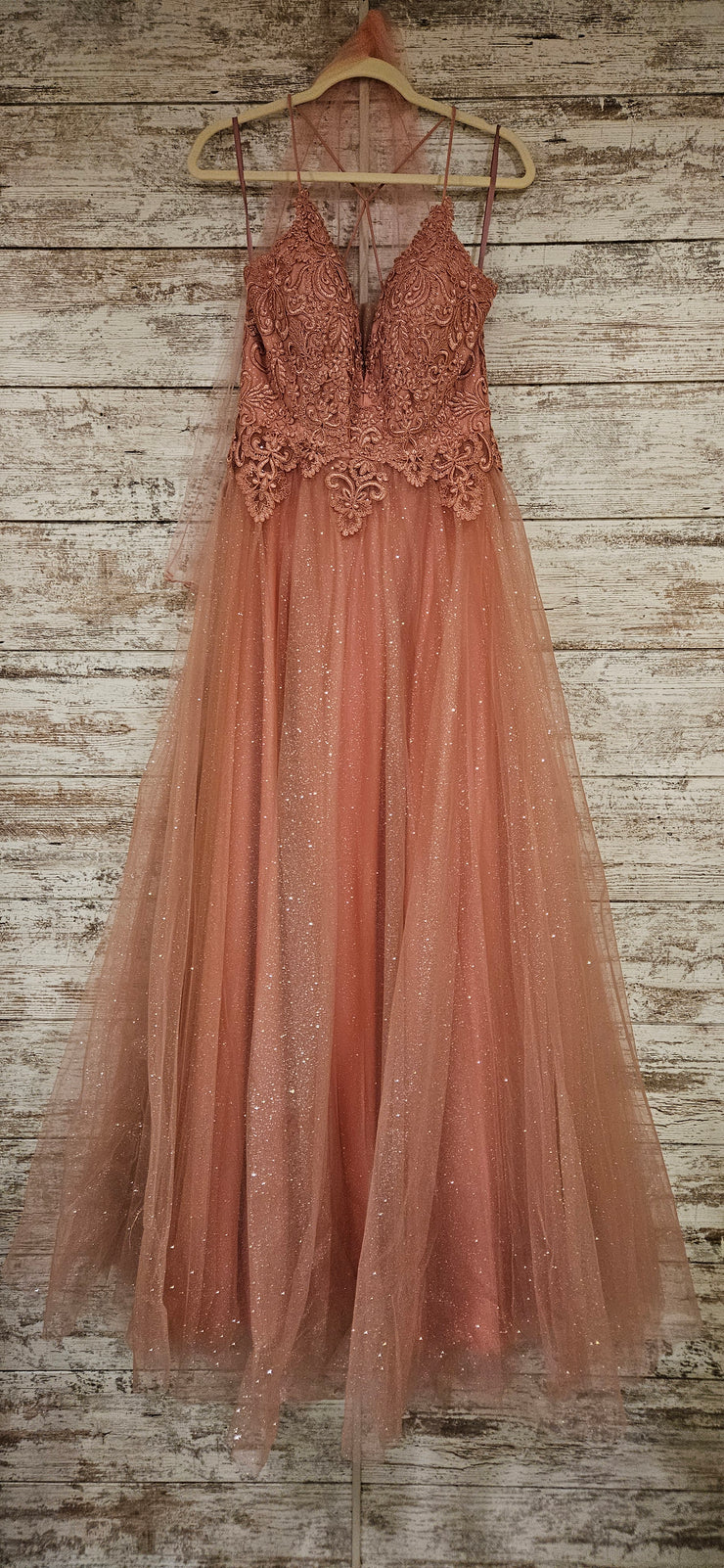 PINK SPARKLY A LINE GOWN (NEW)