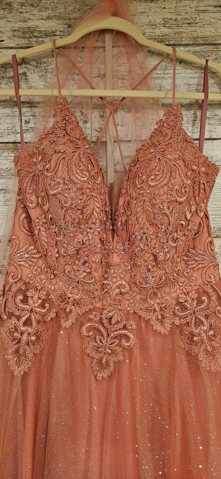 PINK SPARKLY A LINE GOWN (NEW)