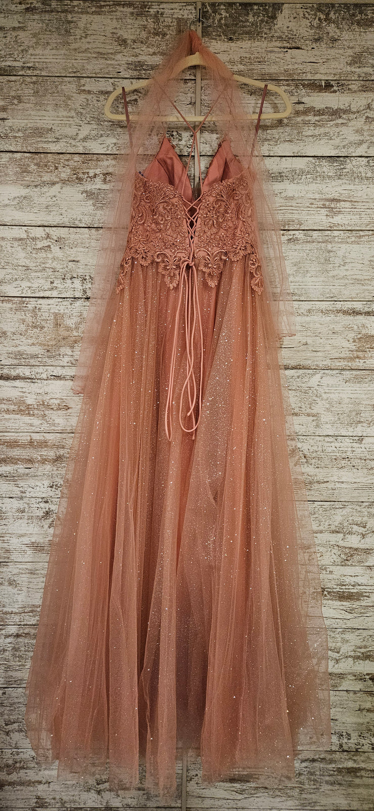 PINK SPARKLY A LINE GOWN (NEW)