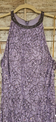 LAVENDER BEADED LONG DRESS