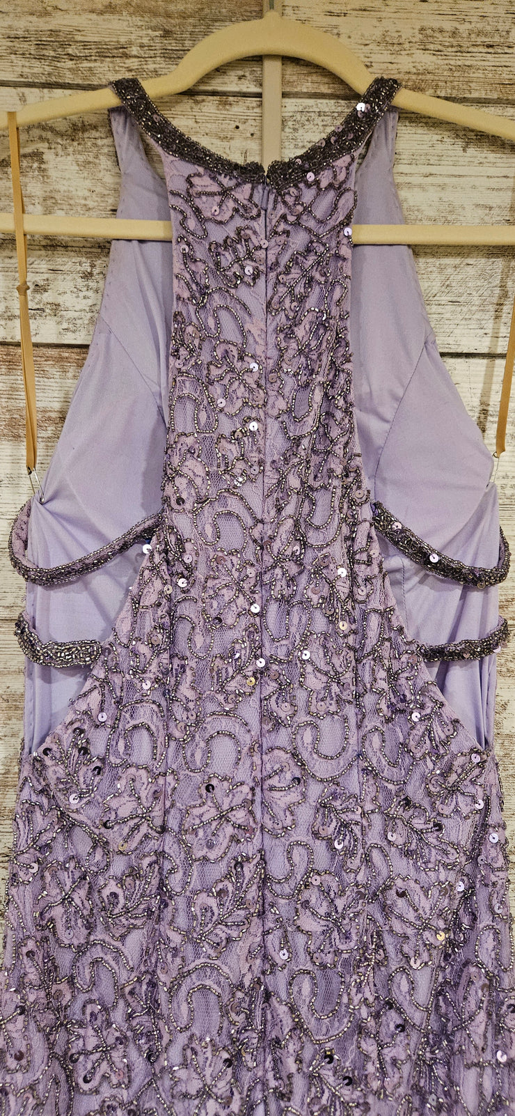 LAVENDER BEADED LONG DRESS