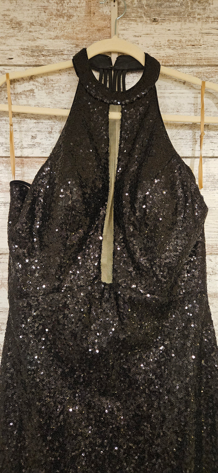 BLACK SPARKLY LONG DRESS