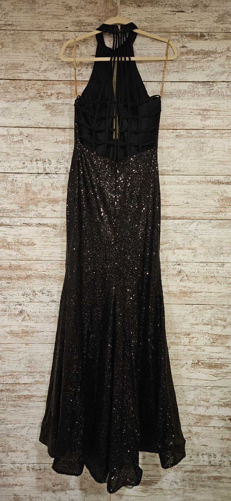 BLACK SPARKLY LONG DRESS