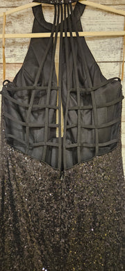 BLACK SPARKLY LONG DRESS