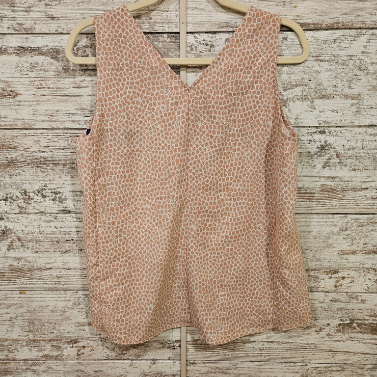 PINK/WHITE SLEEVELESS TOP $50