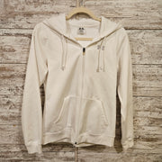 WHITE ZIP UP HOODIE $65