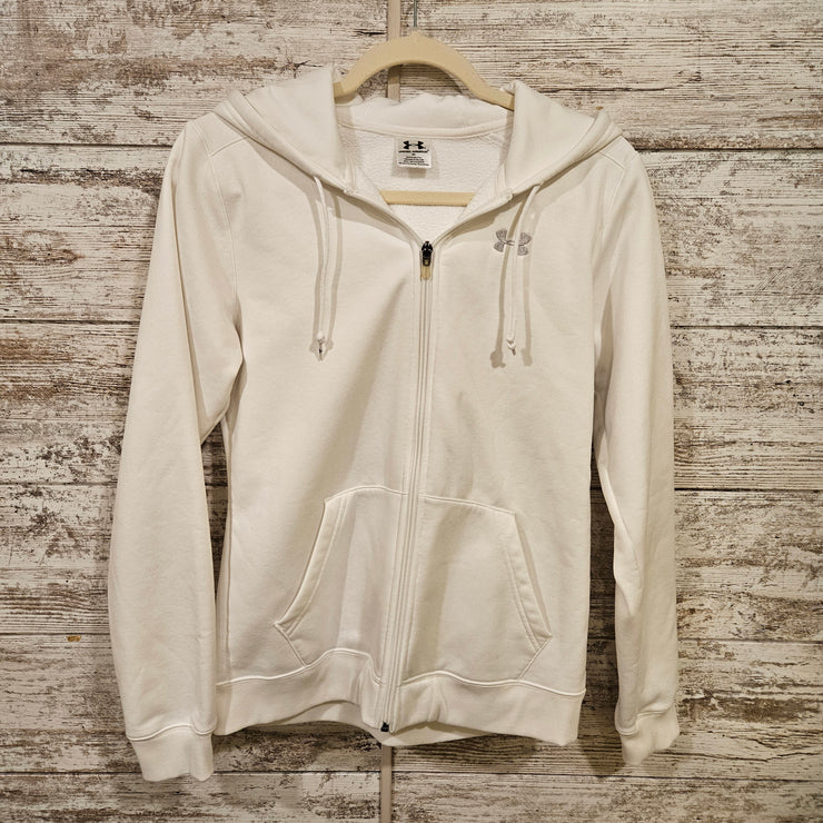 WHITE ZIP UP HOODIE $65