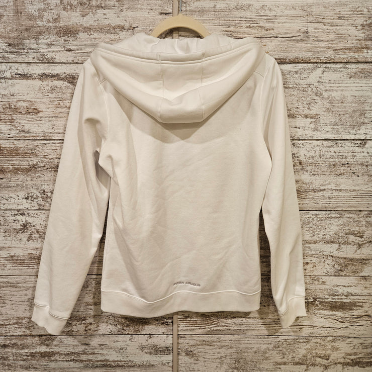 WHITE ZIP UP HOODIE $65