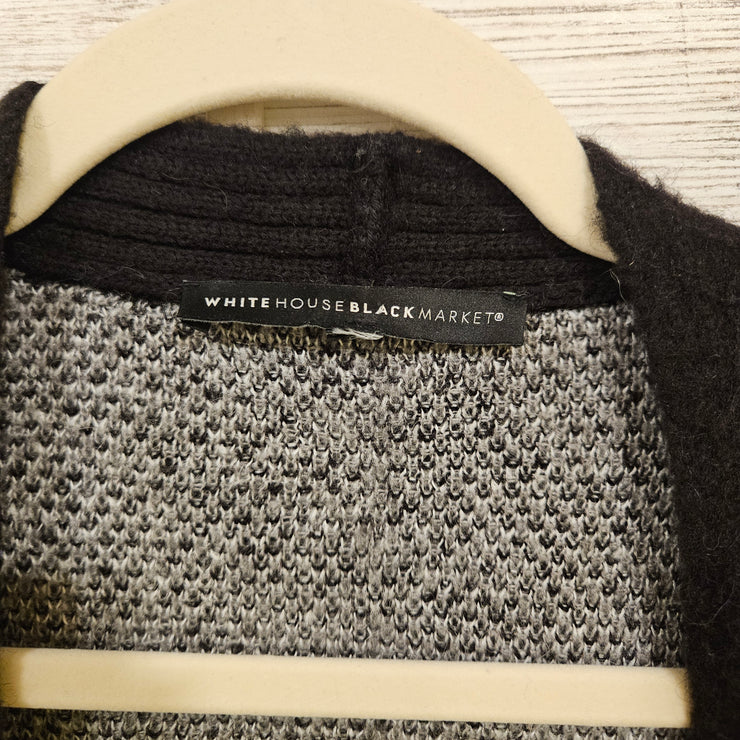 GRAY/BLACK FUZZY CARDIGAN $99
