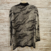 GRAY/BLACK FUZZY CARDIGAN $99