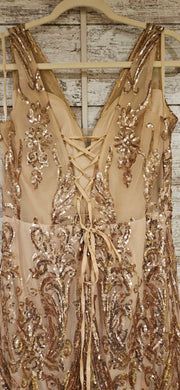 GOLD SPARKLY LONG DRESS